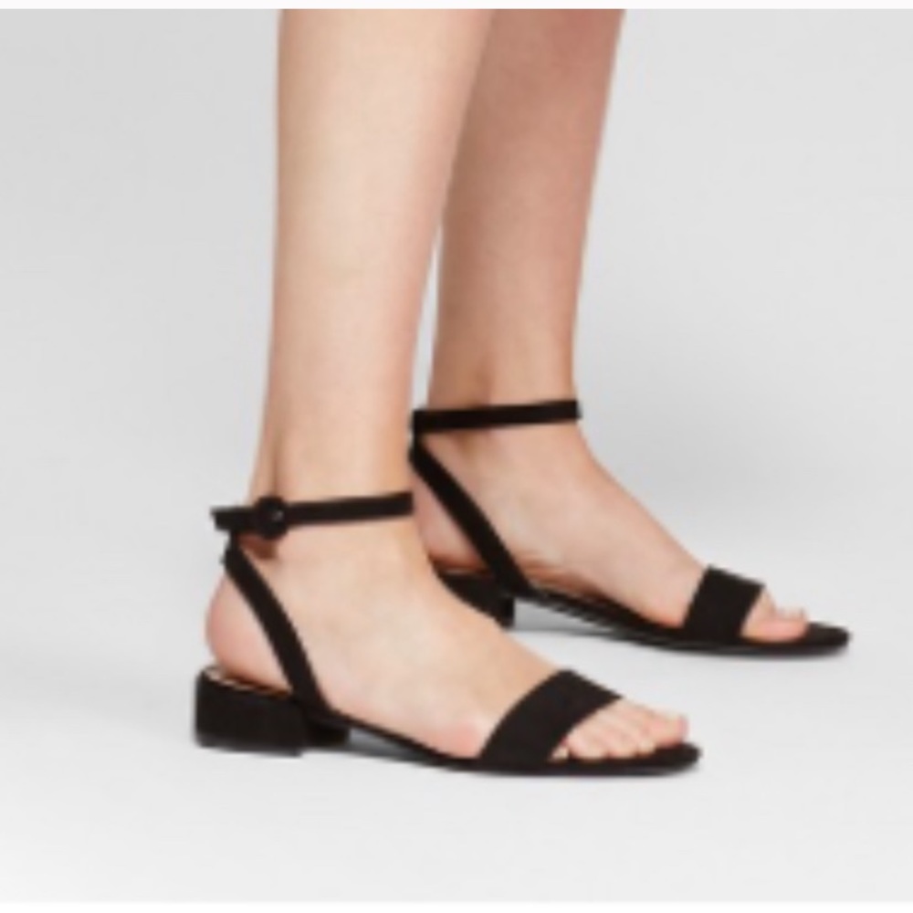 Black Winona Sandal with adjustable ankle strap